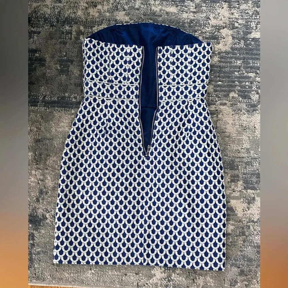 Lilly Pulitzer Josephina Scalloped Scales Dress, SZ 00. BROKEN ZIPPER! - Picture 2 of 3